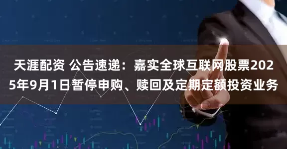 天涯配资 公告速递：嘉实全球互联网股票2025年9月1日暂停申购、赎回及定期定额投资业务